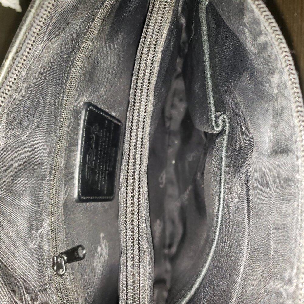 Vtg Fossil Black Leather Crossbody Shoulder Bag 75082 with Key - Picture 11 of 12